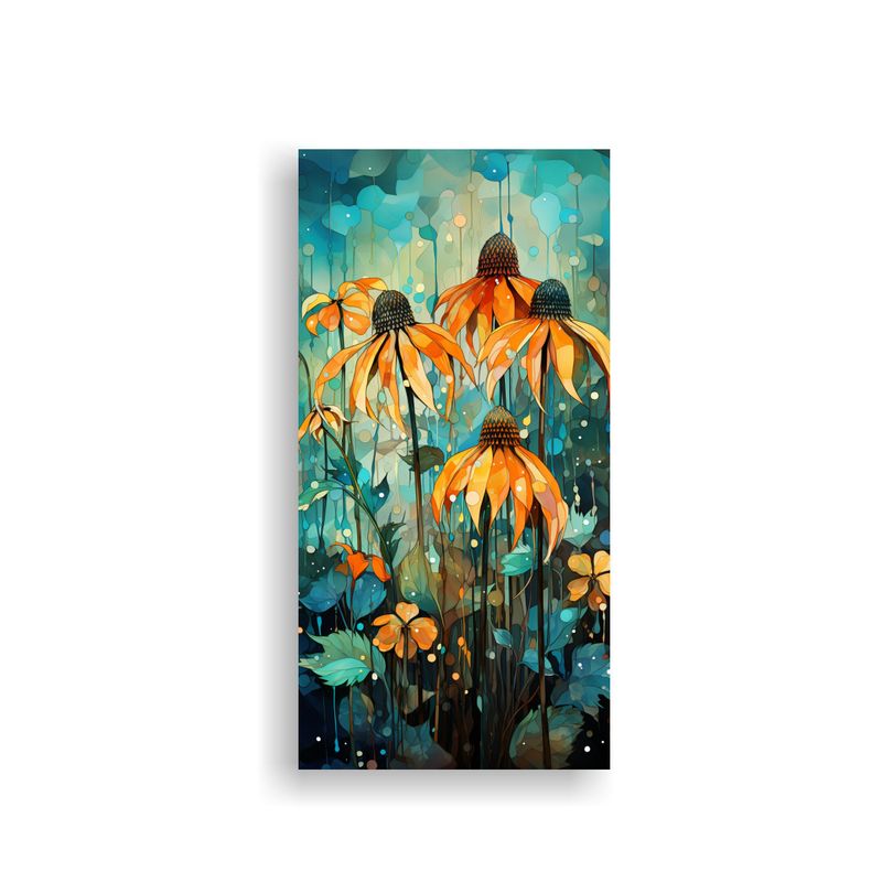 GENERICO - Cuadro Abstracto Lineales A Coneflower Hierbas En 30x60 Cm