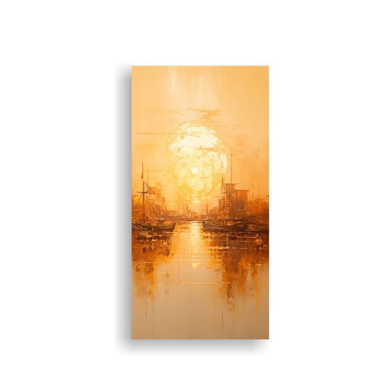 GENERICO - Pintura Decorativa De Un Bullicioso Puerto En 70x140 Cm