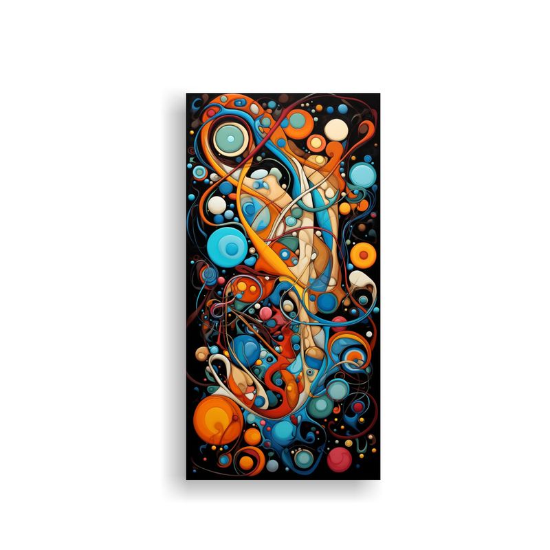 GENERICO - Pintura Abstracta Lienzo Colores Fríos Belleza 20x40 Cm