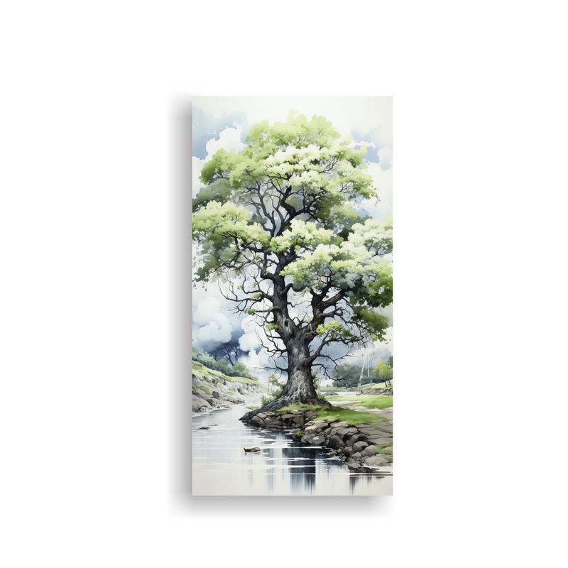 GENERICO - Pintura Abstracta De Un árbol De Roble En 40x80 Cm