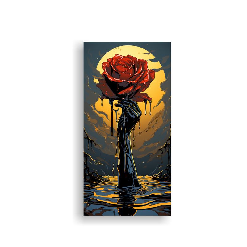 GENERICO - Cuadro Lienzo Estilo Plano Rosa Derretida 70x140 Cm