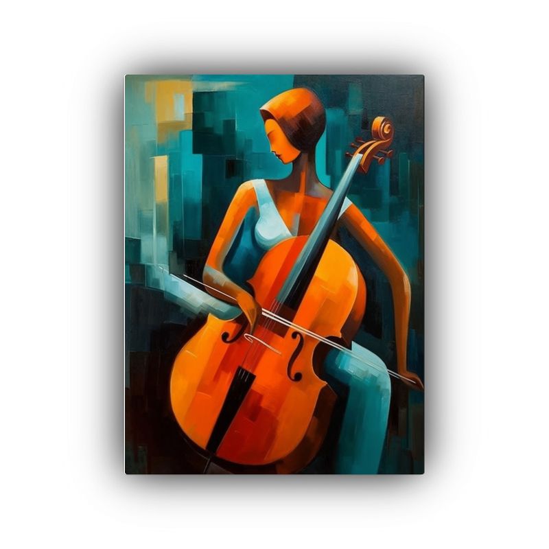 GENERICO - Pintura Acuarela Mujer Elegante Tocando El 80x120 Cm