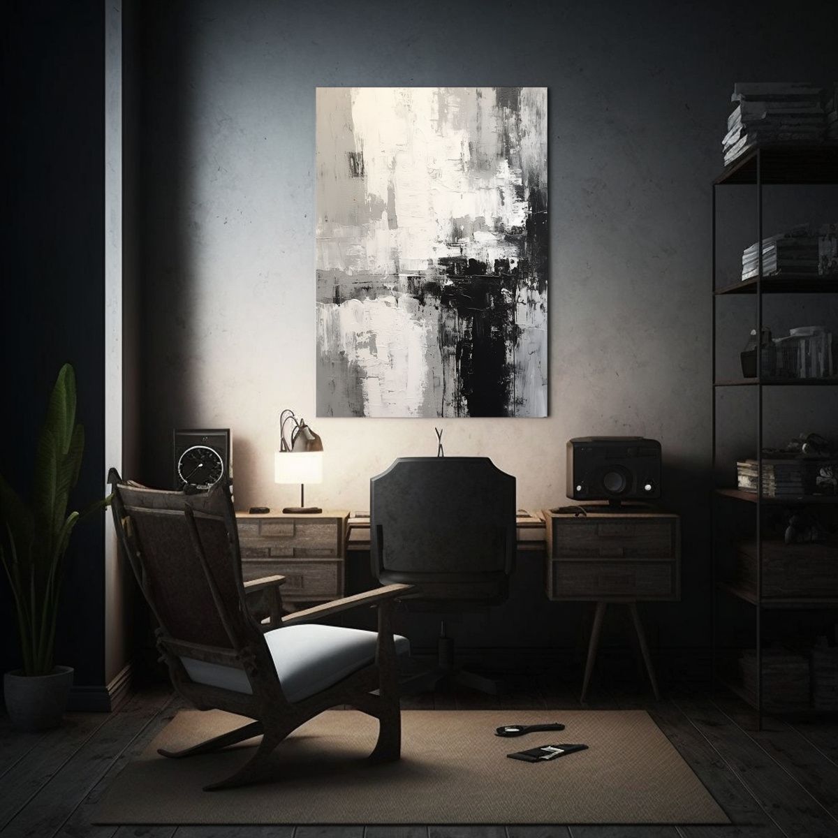 GENERICO - Cuadro Decorativo Abstracto Pintado Por Artista 80x120 Cm