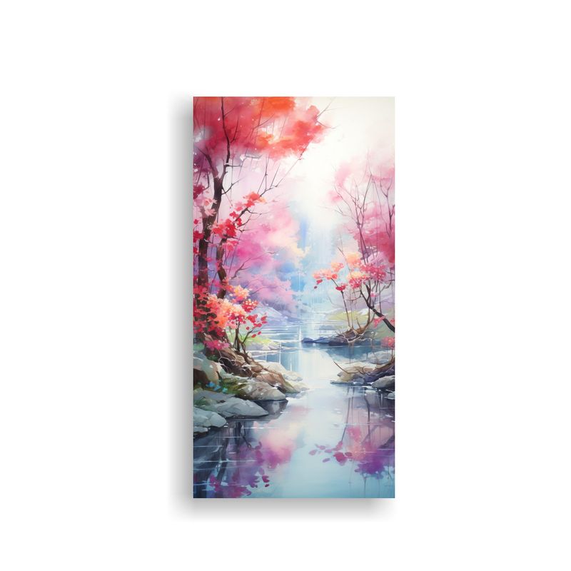 GENERICO - Paisaje Acuarela Abstracta En Lienzo 60x120 Cm
