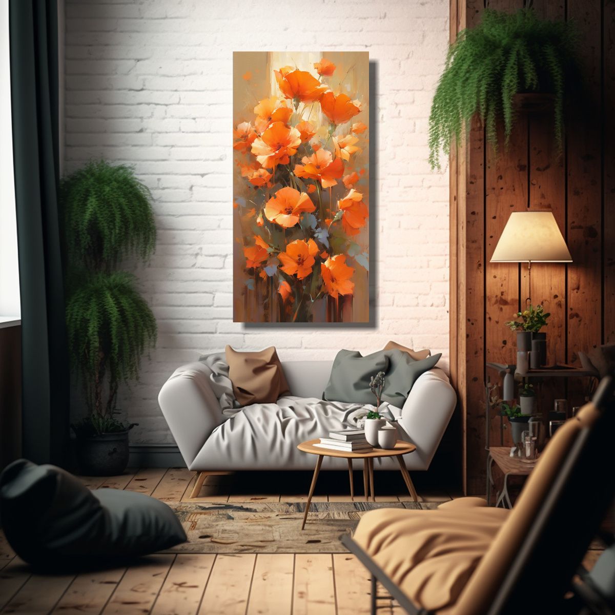 GENERICO - Pintura De Flores En Lienzo Estilo Decorativo En 60x120 Cm