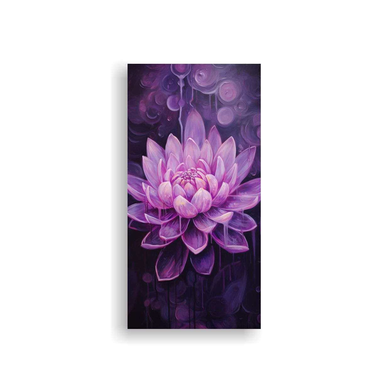 GENERICO - Cuadro Imagen Lotus Negro Iluminado En Lienzo 30x60 Cm
