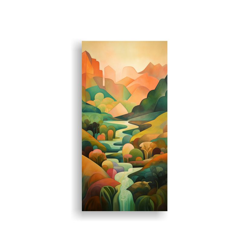 GENERICO - Paisaje Abstracto Estilo Hudson Riv Con 20x40 Cm