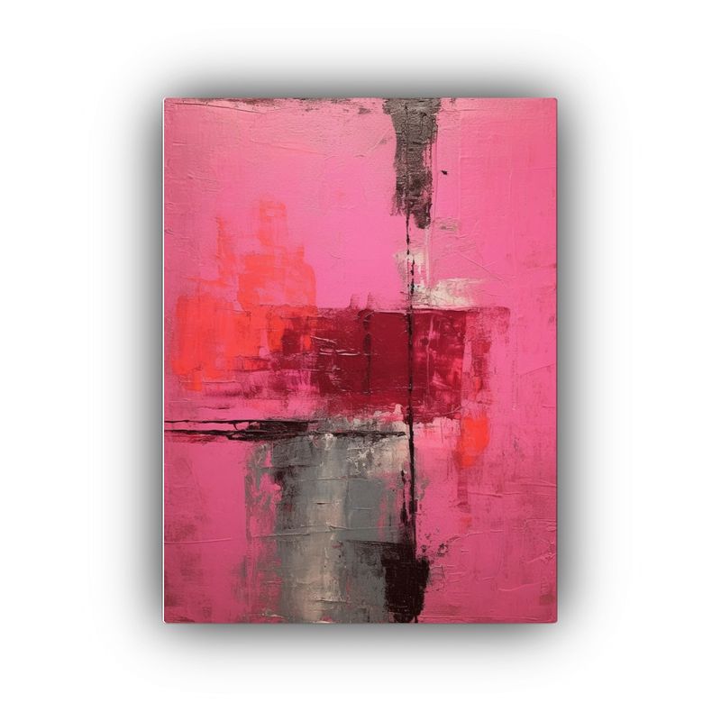 GENERICO - Cuadro Abstracto Rosa De Alta Calidad Para 80x120 Cm
