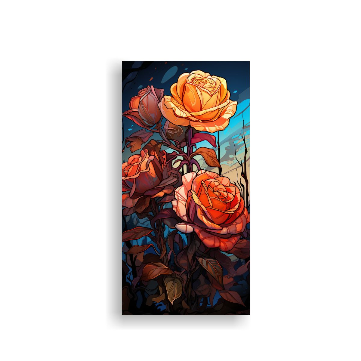 GENERICO - Cuadro Decorativo Híbrido Rosa Té Pop Art 50x100 Cm