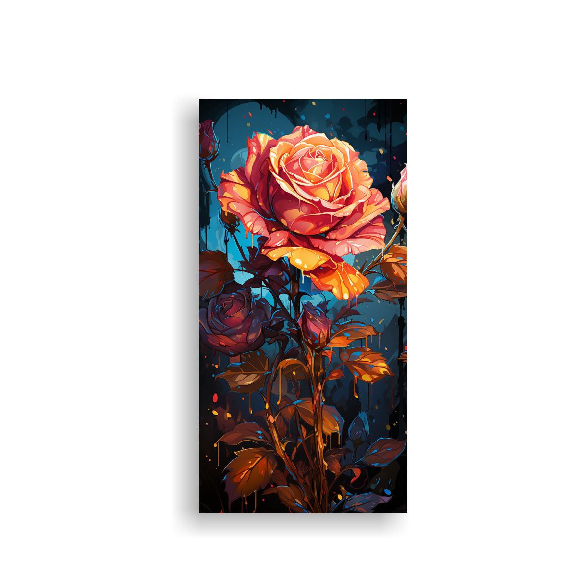 GENERICO - Cuadro Moderno Exuberantes Grafitis Con Fondo 20x40 Cm