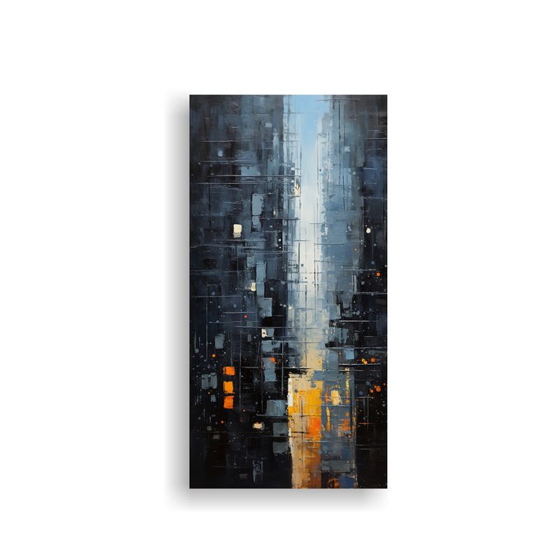 GENERICO - Lienzo Hermoso Ciudad En Expresión Abstracta 70x140 Cm