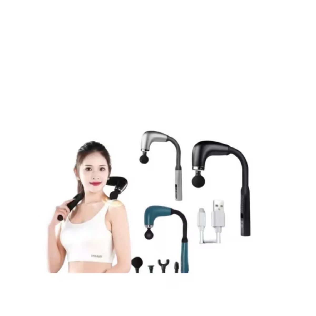 GENERICO - Pistola De Masajes Descontracturante Gun Gris SKU CN