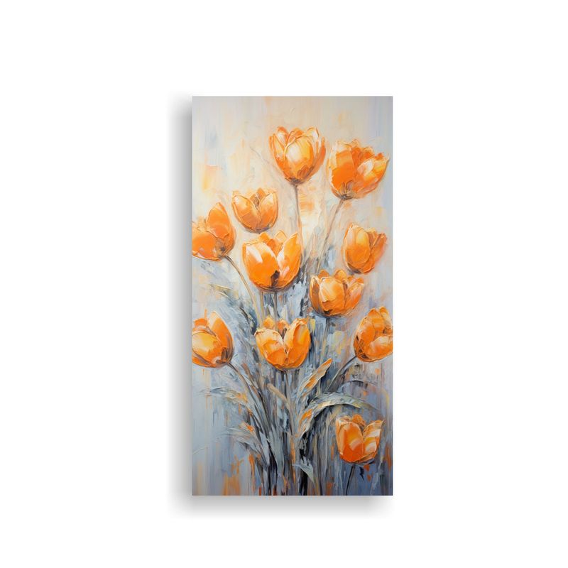 GENERICO - Lienzo Vanguardia Contraste En Naranja Pintura De 20x40 Cm