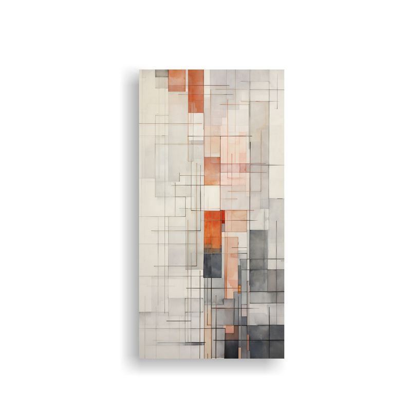 GENERICO - Lienzo Escena Cálida Con Líneas En Grises 60x120 Cm