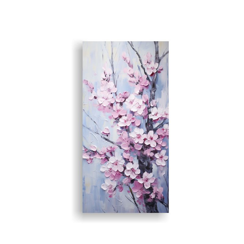 GENERICO - Pintura De Flores De Cerezo Rosa En Lienzo Para 40x80 Cm