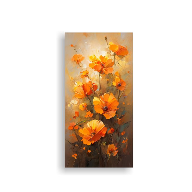 GENERICO - Lienzo Vertical Espacio A Flores Amarillas Y 60x120 Cm