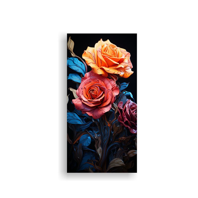 GENERICO - Cuadro De Flores Pop Art Rosas Hybrida En 50x100 Cm