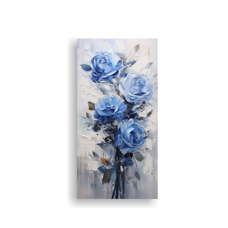 GENERICO - Pintura En Lienzo De Rosas Azules Estilo B 60x120 Cm