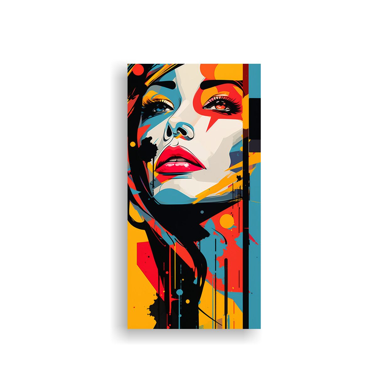 GENERICO - Cuadro Abstracto Móvil Estilo Popart A Todo 30x60 Cm