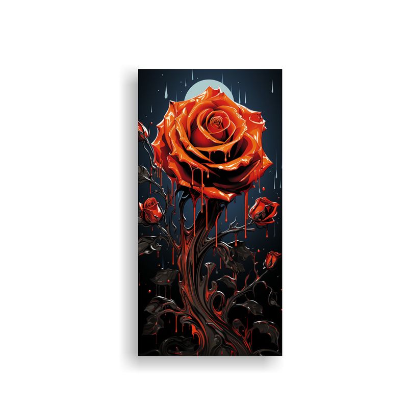 GENERICO - Lienzo Estilo Galería Adorno Cuadro De Rosa 80x160 Cm