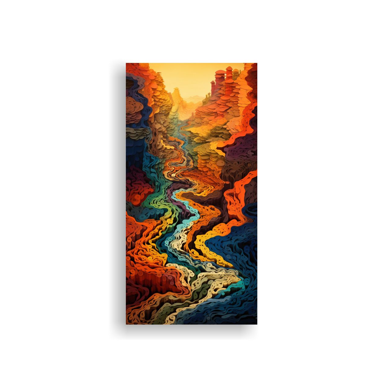 GENERICO - Cuadros Abstractos De Paisajes Inexplorados En 70x140 Cm