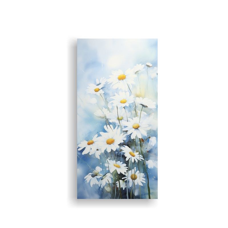 GENERICO - Pintura Abstracta De Flores Blancas En Tonos De 30x60 Cm