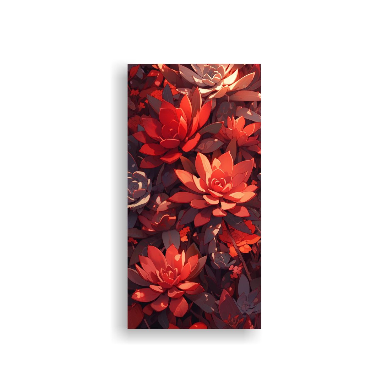 GENERICO - Cuadro Colorido De Plantas Suculentas En Tonos 20x40 Cm