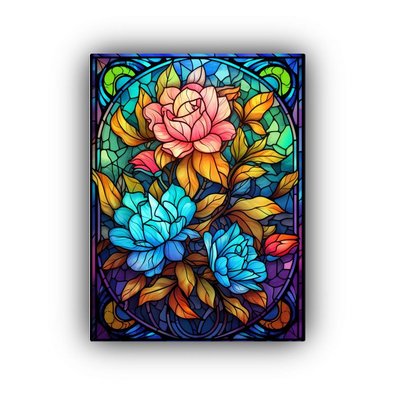 GENERICO - Pintura Decorativa De Una Ventana De Vidrio Con 80x120 Cm
