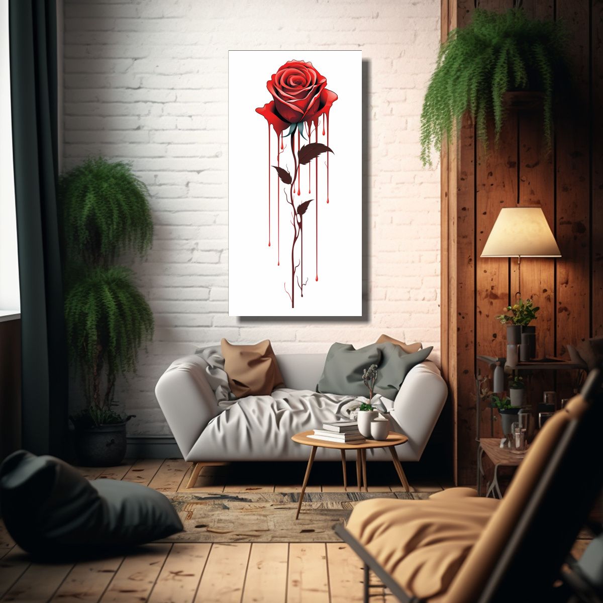 GENERICO - Pintura Lienzo Arte De Pared Surrealista Rosa 60x120 Cm