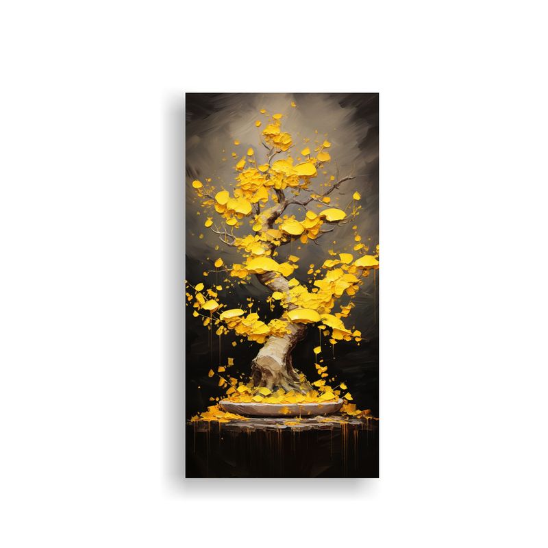 GENERICO - Arte De Pared Decorativo Ginkgo Biloba Bonsái 30x60 Cm