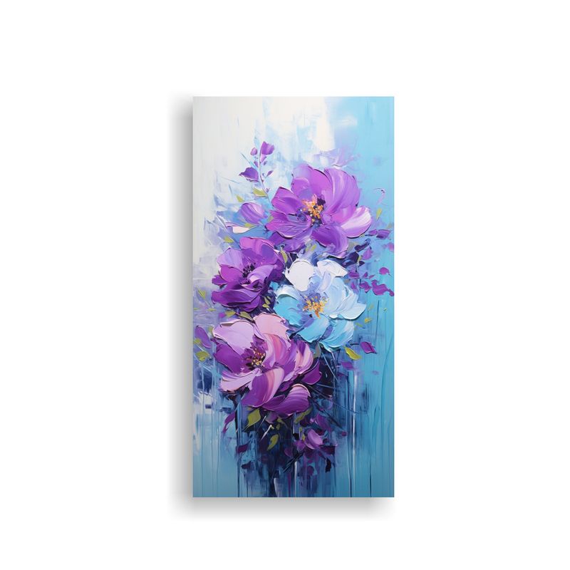 GENERICO - Pintura En Lienzo De Flores En Colores Púrpura Y 30x60 Cm