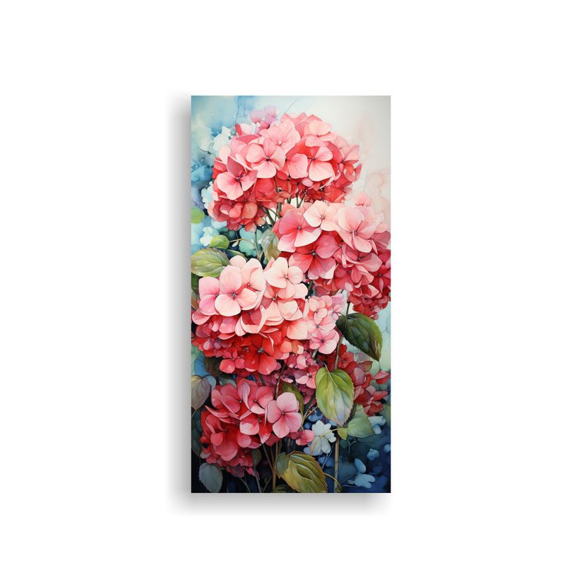GENERICO - Pintura Abstracta De Flores Hortensias Verde Y 70x140 Cm