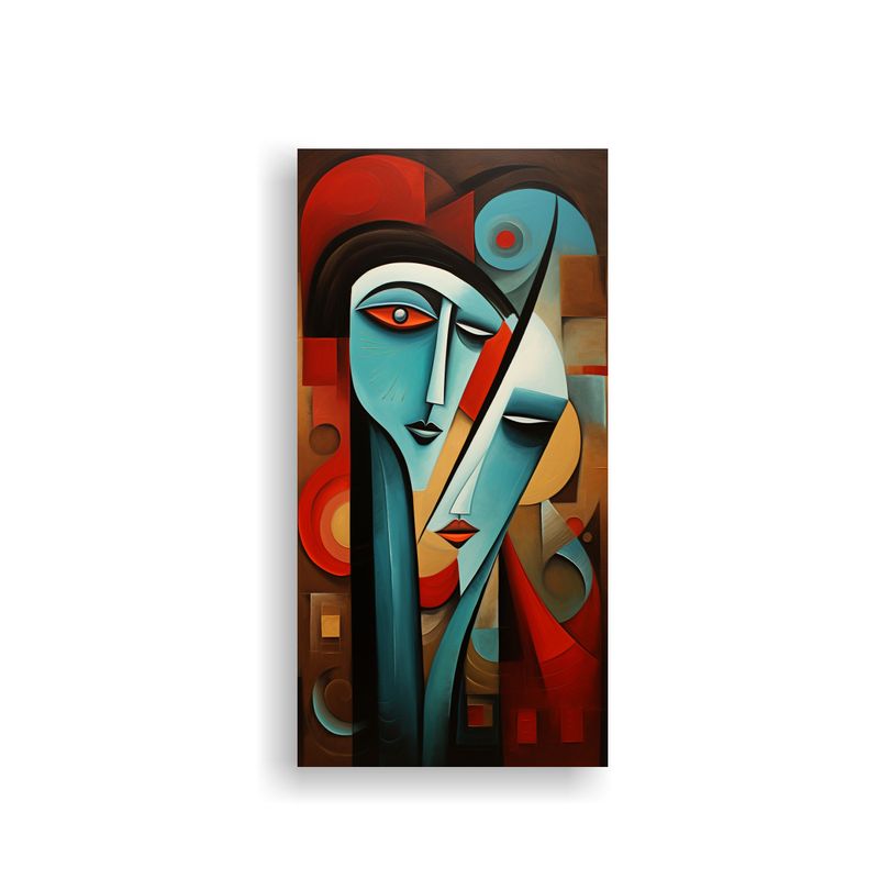 GENERICO - Cuadros Abstractos Finas Lineas Alegría Parejas 40x80 Cm