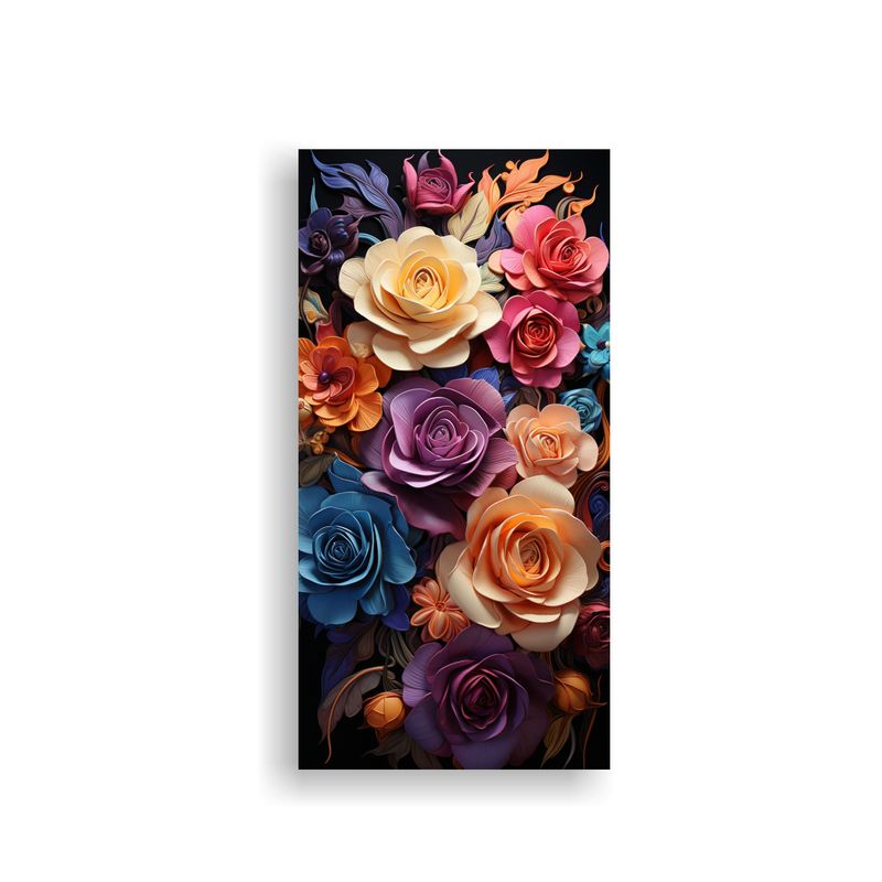 GENERICO - Tela En Bastidor Concepto Simplicidad Roses Mundo 50x100 Cm