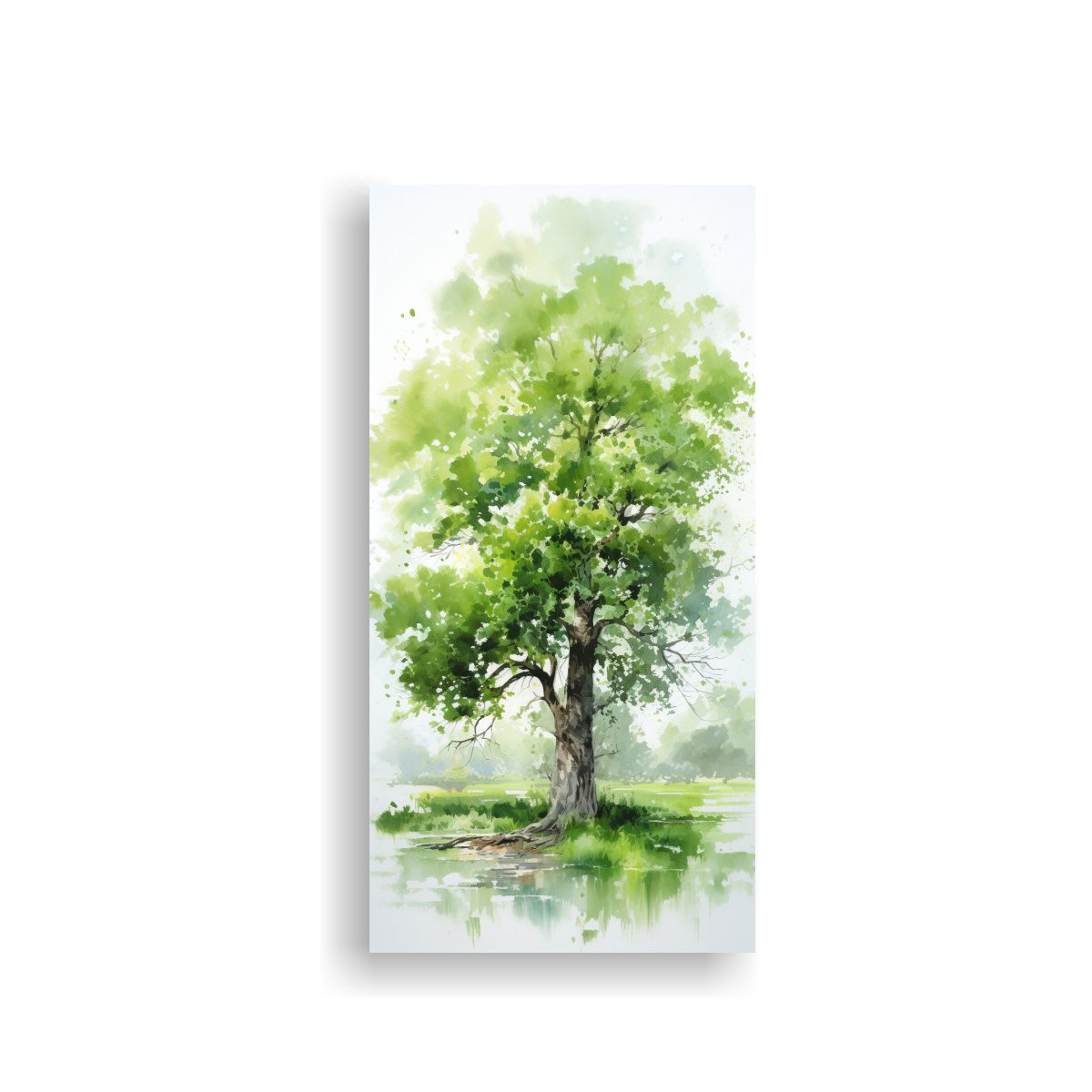 GENERICO - Pintura Acuarela En Bastidor De árbol De Roble 50x100 Cm