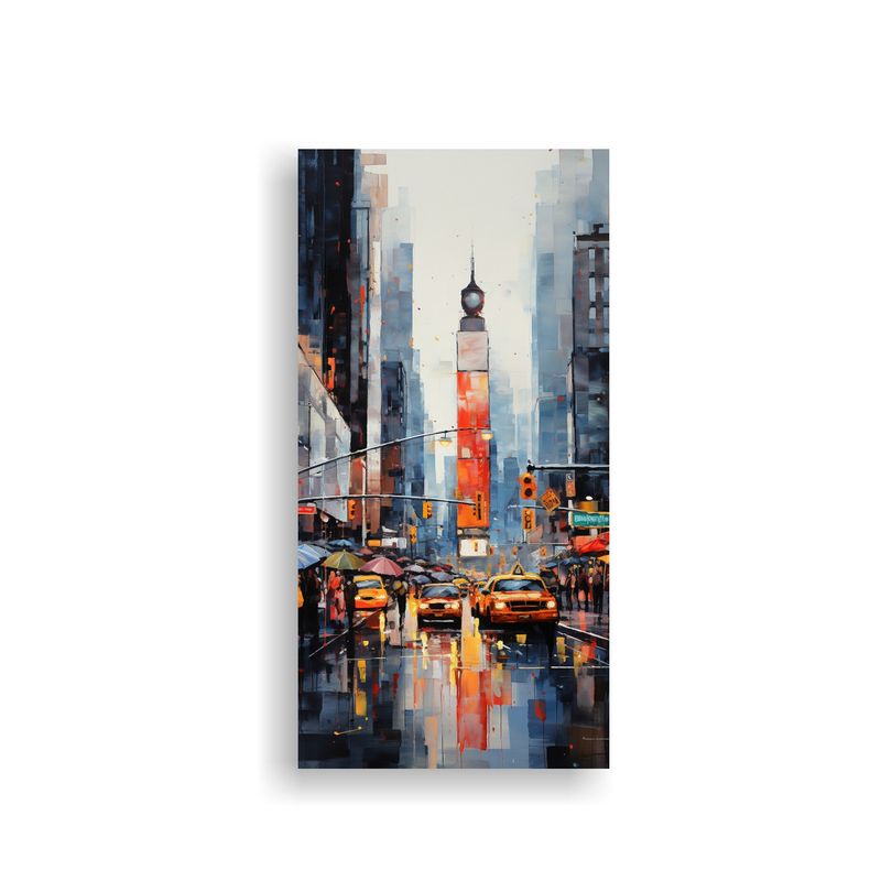 GENERICO - Cuadro Abstracto Esquema Nueva York En Lienzo 50x100 Cm