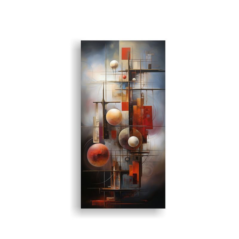 GENERICO - Cuadros Abstractos En Lienzo Vertical Con Figuras 50x100 Cm