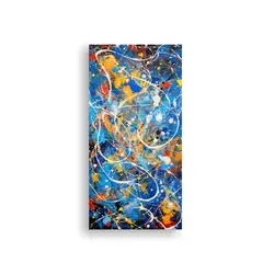 GENERICO - Pintura Lienzo Tela Estilo Jackson Pollock Con 80x160 Cm
