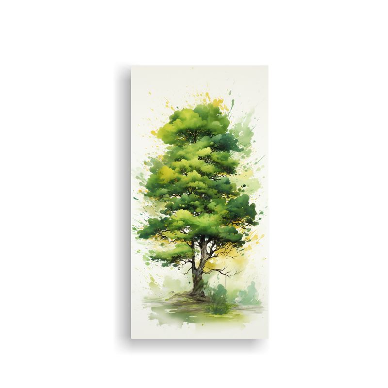GENERICO - Cuadro Abstracto De Un árbol De Ciprés En 20x40 Cm