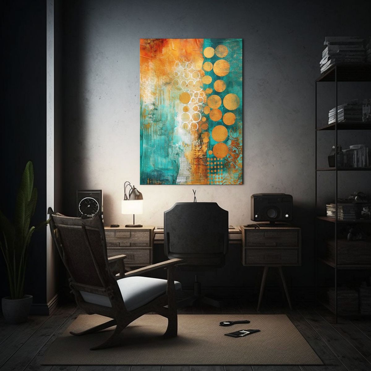 GENERICO - Cuadro Calidos Temática 72 Pinturas Abstractas 80x120 Cm