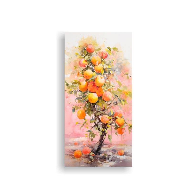 GENERICO - Pintura Abstracta De Colores Dorado Y Rosa De Un 20x40 Cm