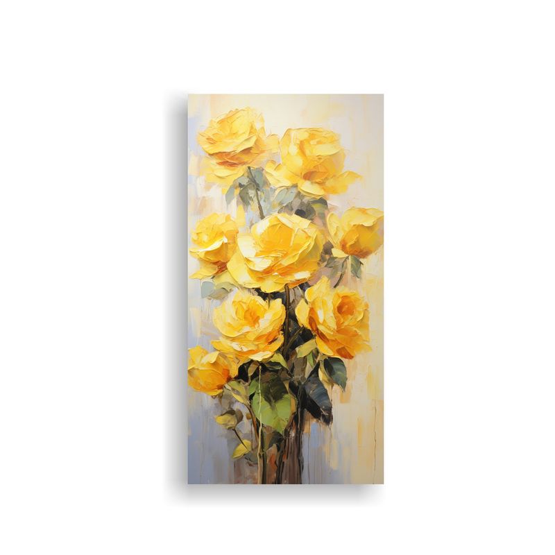 GENERICO - Arte De Pared Composición Amarillas Rosas En 20x40 Cm