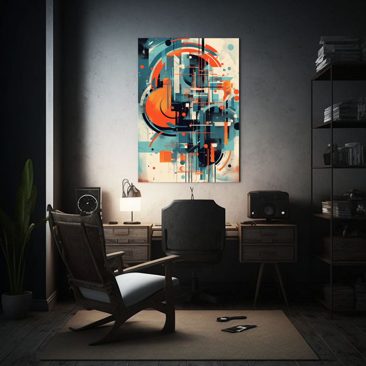 GENERICO - Pintura Decorativa Estilo Bauhaus Mezclado Con 80x120 Cm