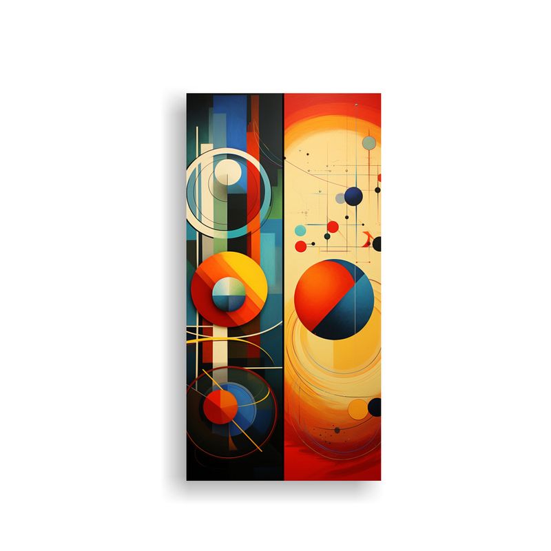GENERICO - Pinturas Abstractas Clásicas Con Círculos 70x140 Cm
