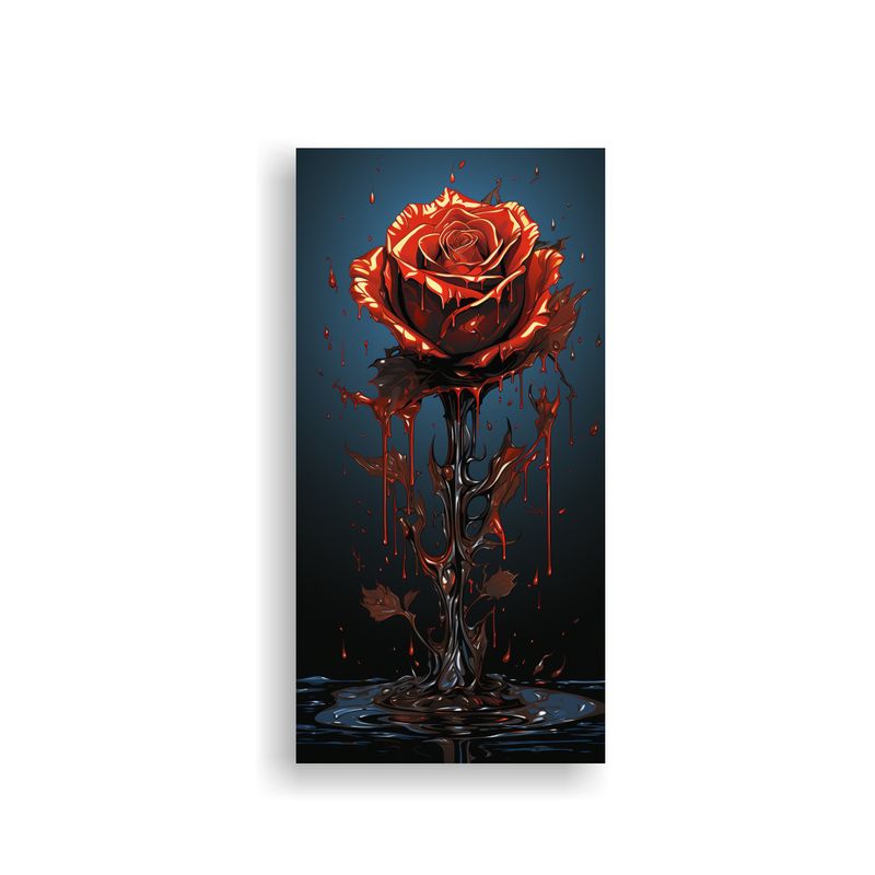 GENERICO - Cuadro De Lienzo De Alta Calidad Rosa 20x40 Cm