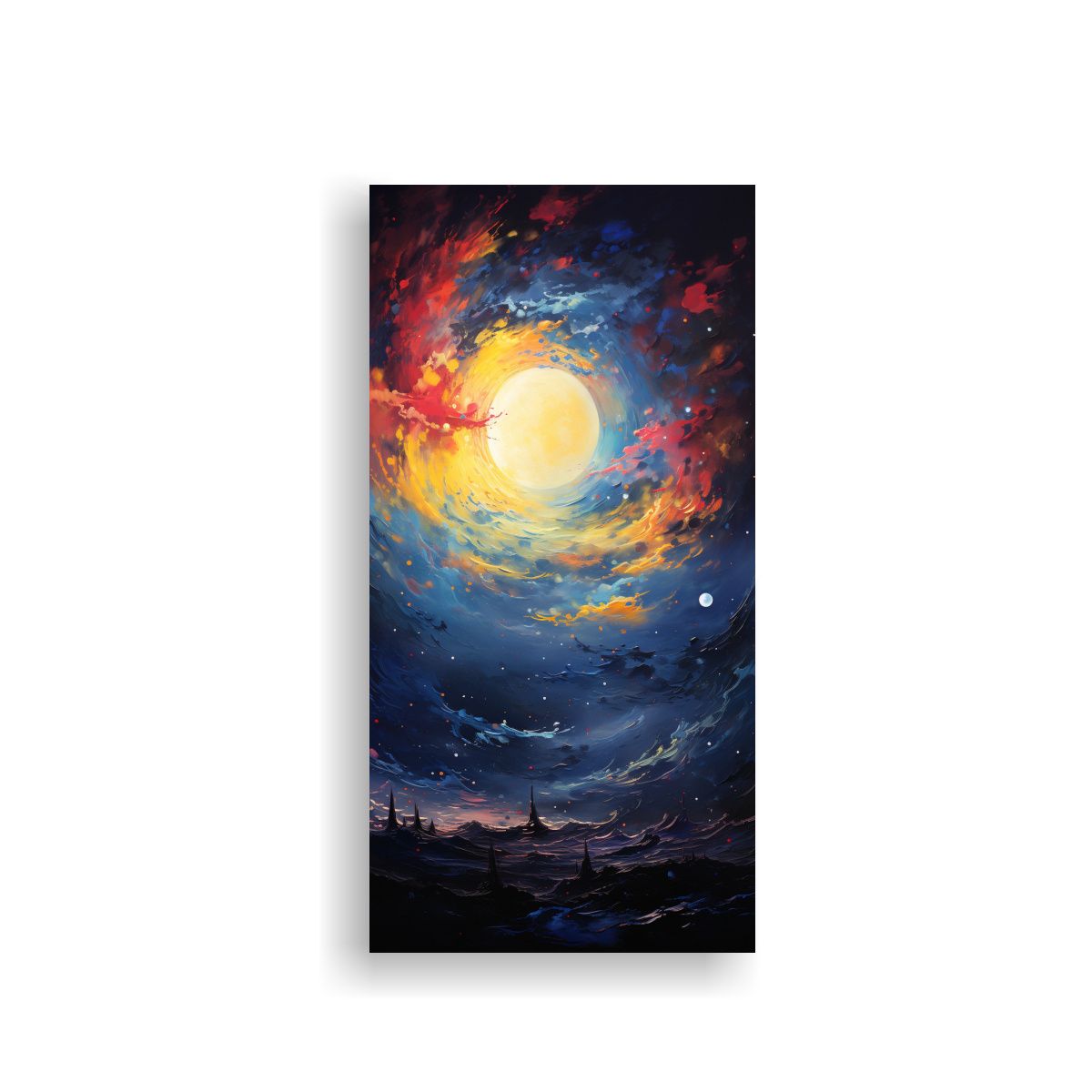 GENERICO - Pintura Abstracta De Luna Creciente De Alta 30x60 Cm