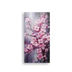 GENERICO - Pintura De Flores De Cerezo Vibrantes En Lata 20x40 Cm