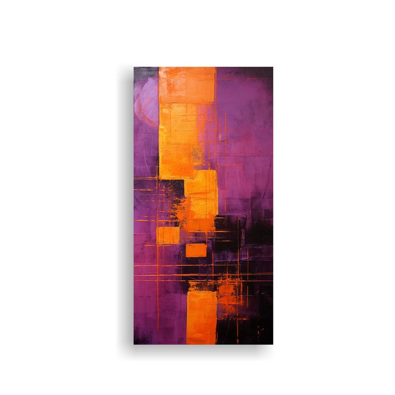 GENERICO - Pintura Abstracta De Lienzo Vertical Protagonismo 40x80 Cm