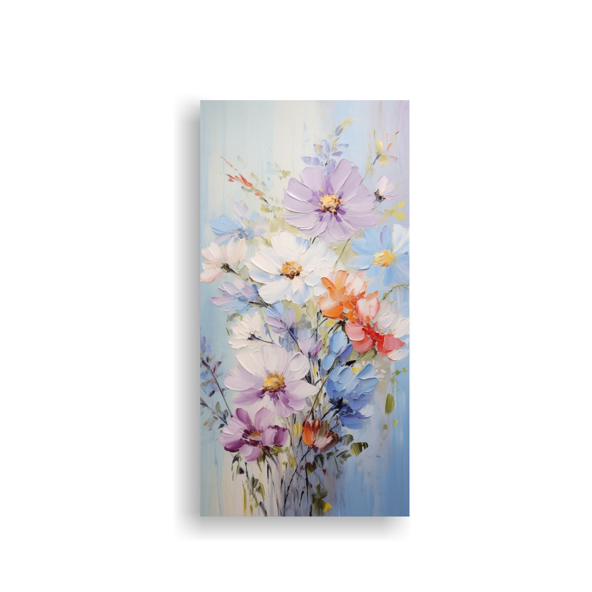 GENERICO - Cuadro De Flores De Colores Pastel Con Impacto 50x100 Cm