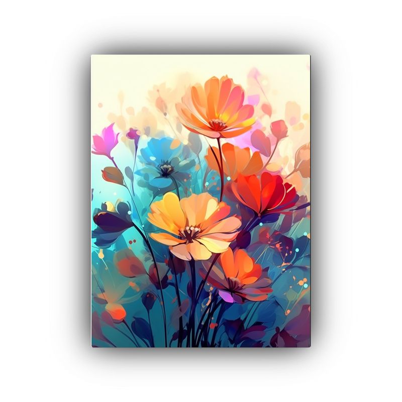 GENERICO - Pintura Hermosa De Flores Coloridas Con 80x120 Cm
